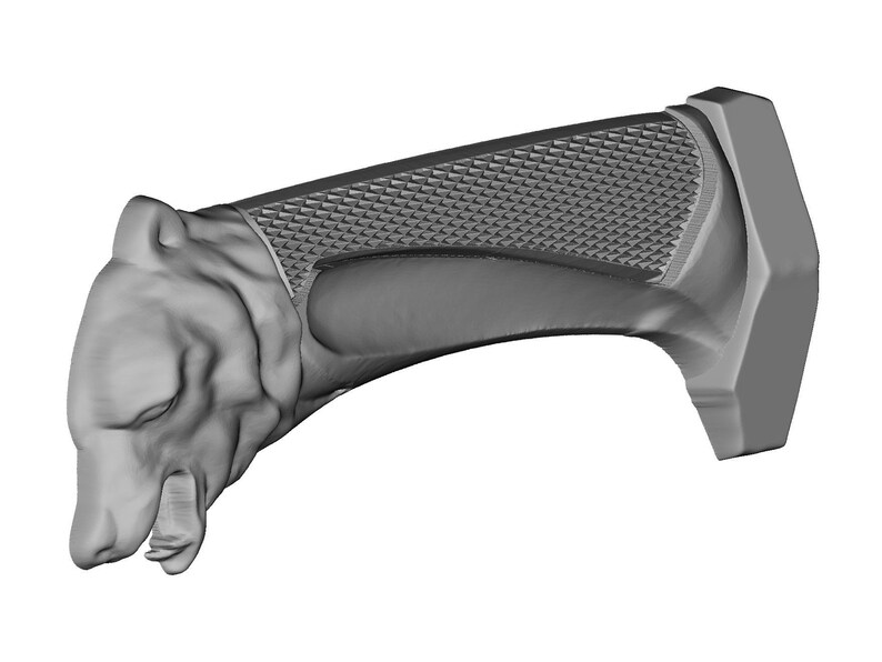 Knife Handle 3D STL Model for CNC Router Carving Machine Engraver