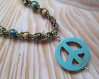 Blue Peace Pendant and Beads