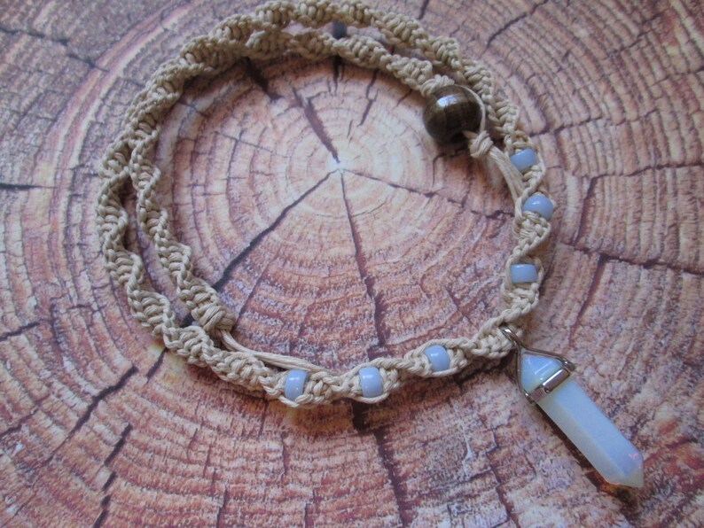 Hemp Necklace Opal Pendant Hemp Jewelry Custom Hemp Etsy