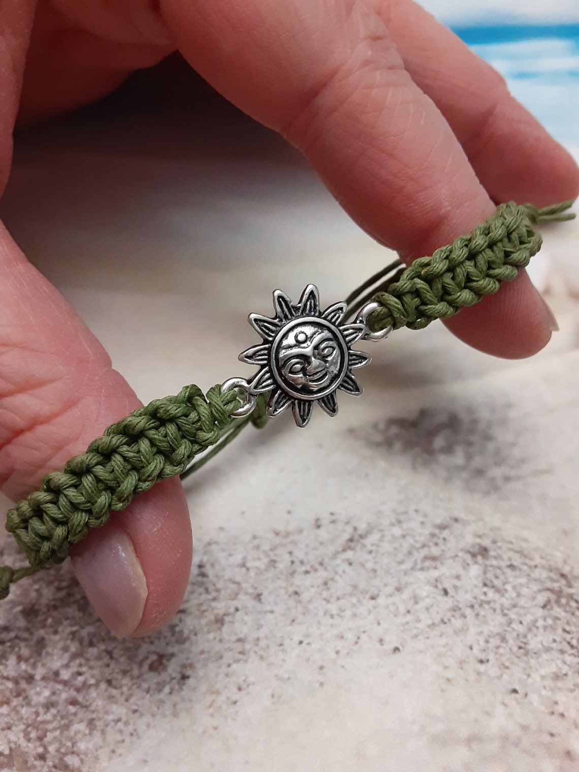 Hemp Bracelet Sun Bracelet Hemp Jewelry Sage Green Etsy