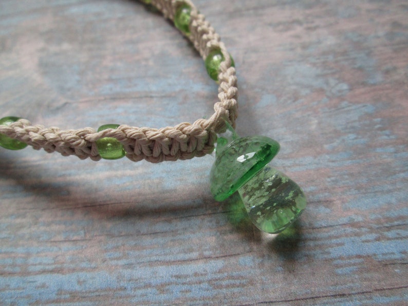 Hemp Necklace Mushroom Pendant Hemp Jewelry Custom Hemp Etsy