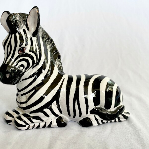 Ceramic Zebra Figurine Etsy