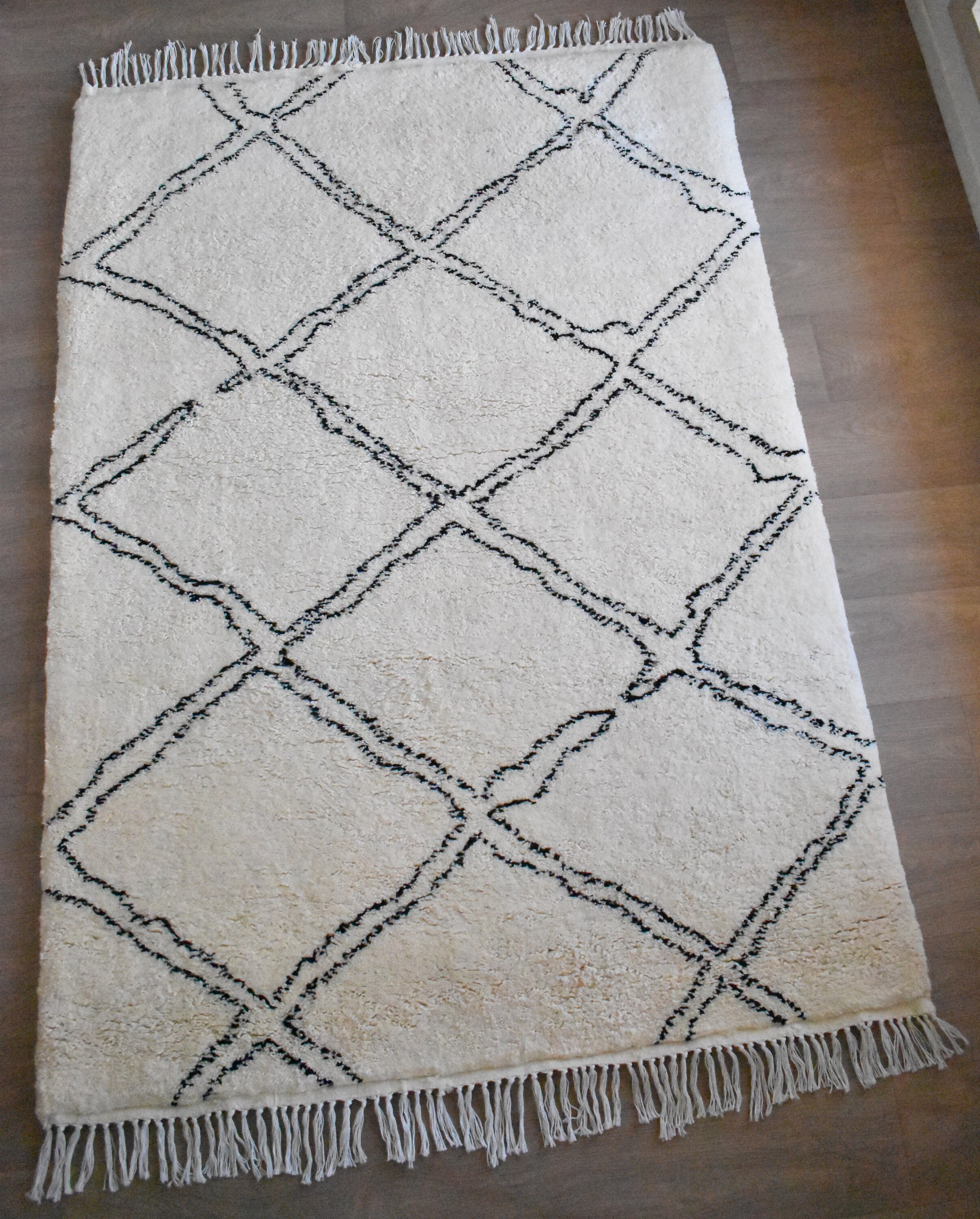 Tapis Marocain Berbère Beni Ouarain - Tbo33 145 X 200 cm 4, 7 6, 5 Ft