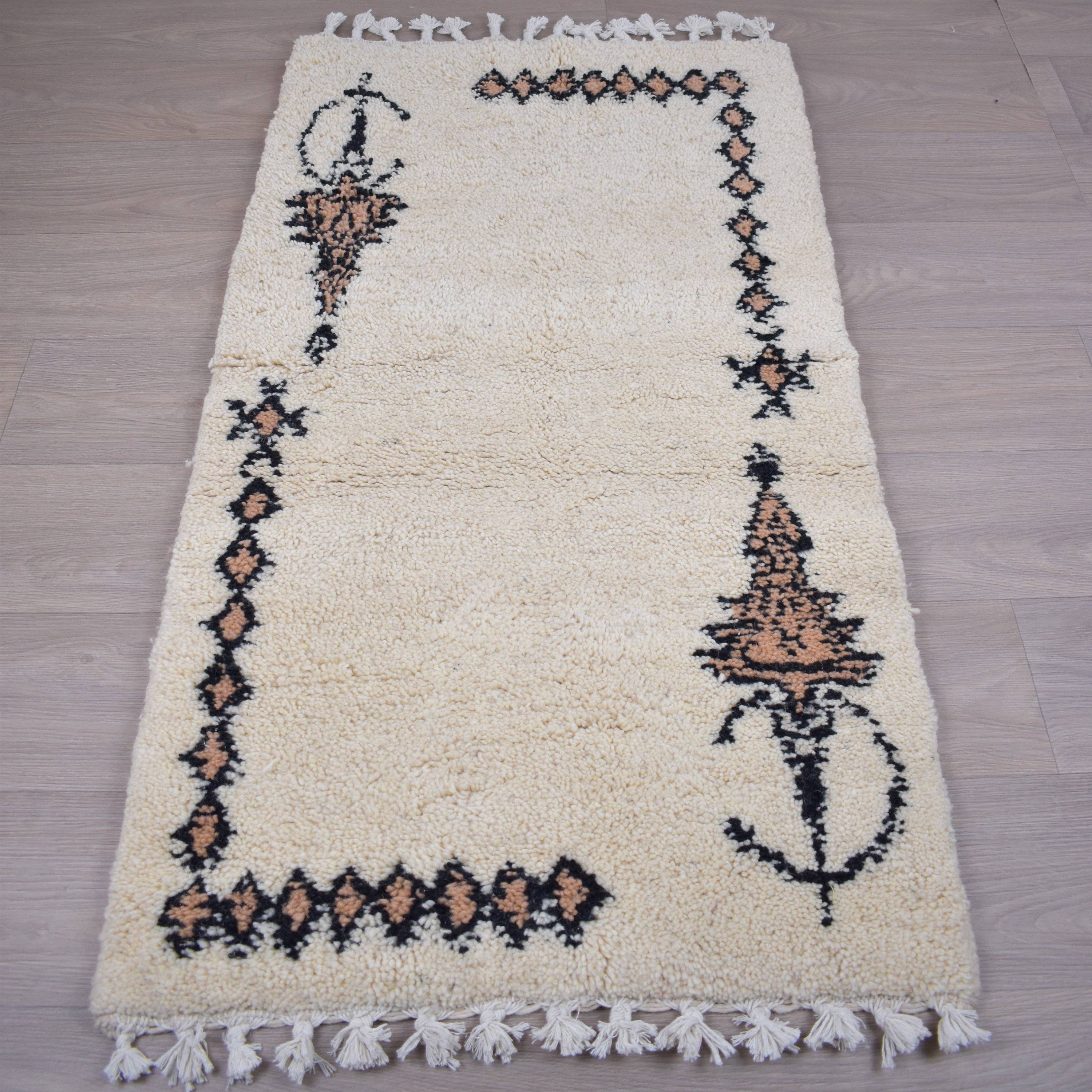 Tapis Marocain Berbère Beni Ouarain 80 X 140 cm 2, 6 4, 5 Ft