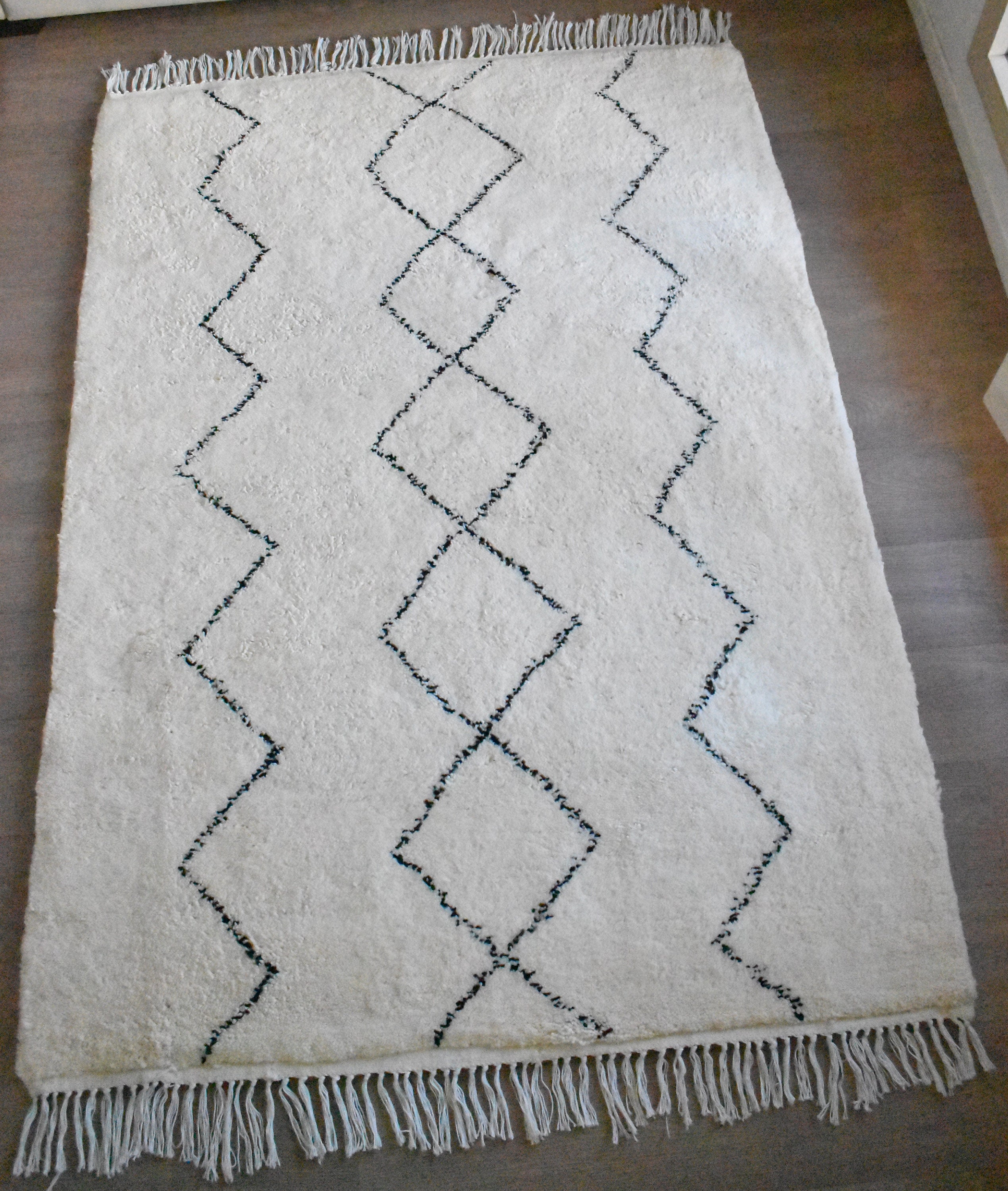 Tapis Marocain Berbère Beni Ouarain - Tbo36 145 X 200 cm 4, 7 6, 5 Ft