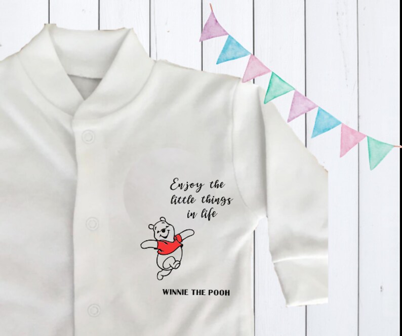 Baby Shower Personalised Baby Grow Winnie the Pooh 2 Piece Set All in One