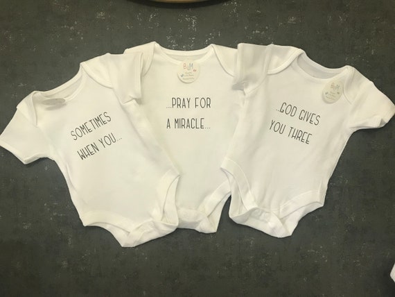 New Baby Triple Trouble Triplets Personalized Gift Baby All In Etsy
