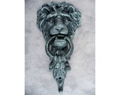 Majestic LION Head Cast Iron DOOR KNOCKER Antiqued Verdigris Green Doorknocker