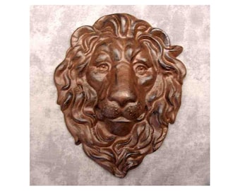 Pair Architectural Large Metal Gothic LION Head Hardware Coat Hooks