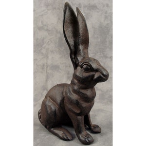 French Country RABBIT Cast Iron DOORSTOP STATUE Farm Wildlife