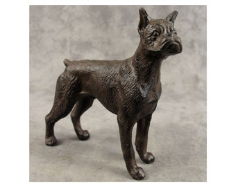 BOXER DOG Cast Iron STATUE Great as a Doorstop too!