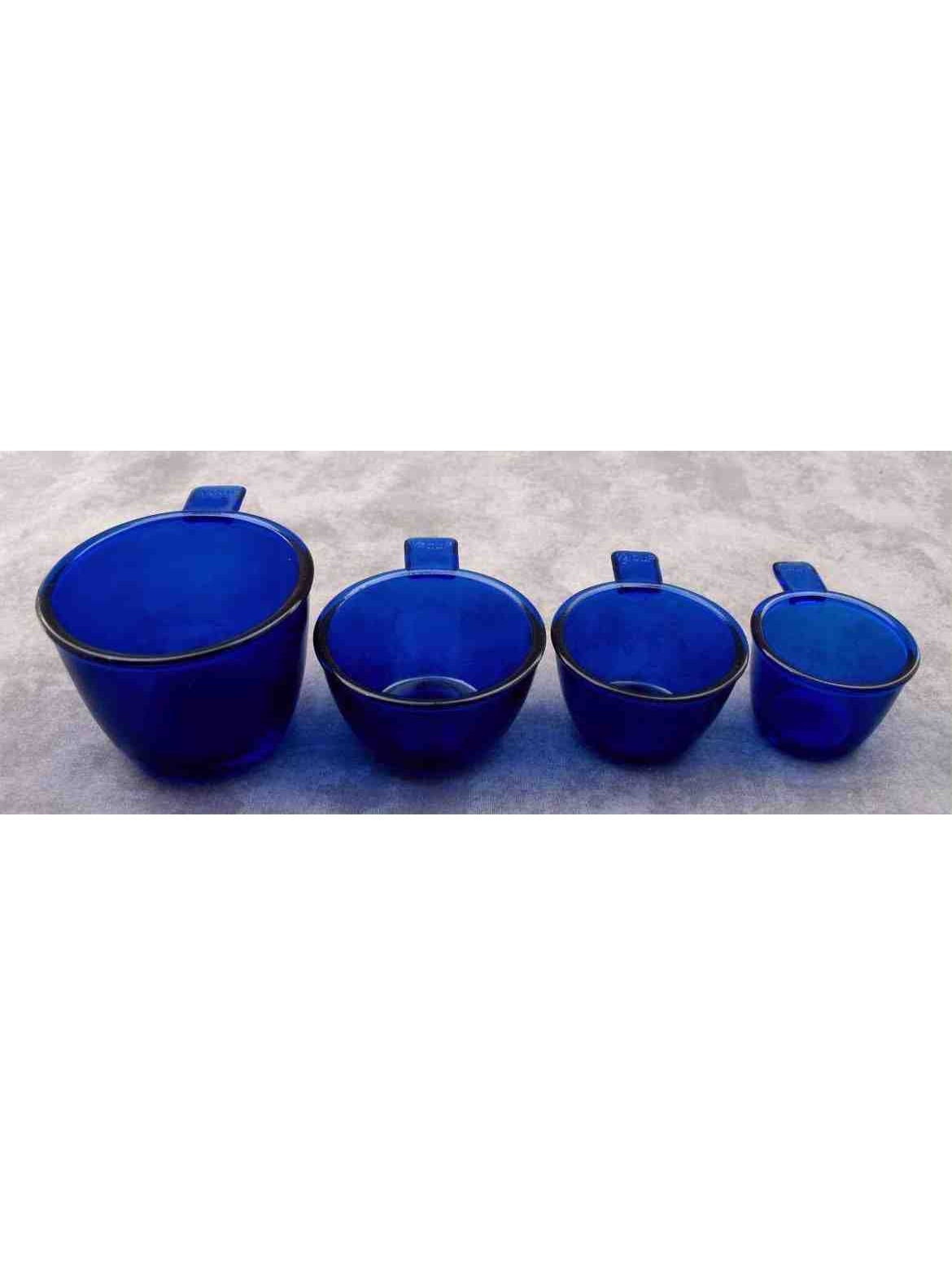 Cobalt BLUE Glass 4 Pc. MEASURING CUP Set 1/4, 1/3, 1/2, 1 Cup