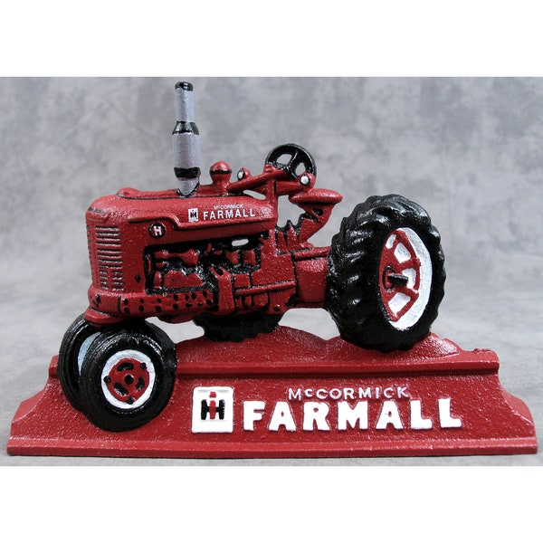 INTERNATIONAL HARVESTER Farmall Tractor Cast Iron DOORSTOP Licensed McCormick