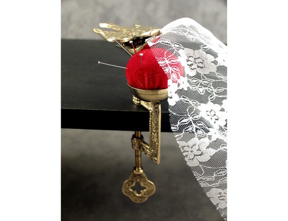 Solid Brass Sewing Bird Victorian Antique Pin Cushion Solid Brass Sewing Bird Victorian Antique Pin Cushion