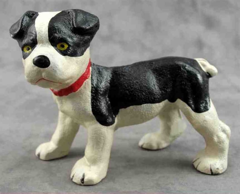 Home Collection Boston Terrier Pup Dog Sculpture Figure Door Stop Hand Painted Cast Iron 6-inch Paperweight