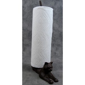 Resting CAT PAPER TOWEL Holder Cast Iron Kitchen Decor