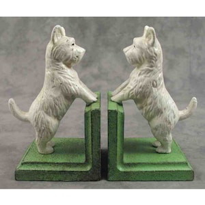 Pair of WEST HIGHLAND White Terrier Westie Dog Cast Iron BOOKENDS