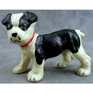 BOSTON TERRIER Pup Heavy Cast Iron STATUE Doorstop Paperweight