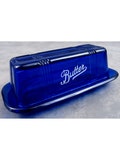 Cobalt BLUE Glass Lidded BUTTER DISH for 1/4 lb Stick Depression Style