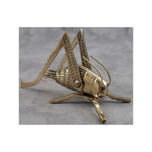 Fireplace Hearth CRICKET Brass GOOD LUCK Sculpture Home Garden Grasshopper