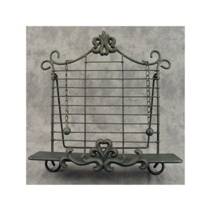 French COUNTRY Wrought Iron COOKBOOK STAND Book Holder Easel Fleur-de-Lis Cast Iron