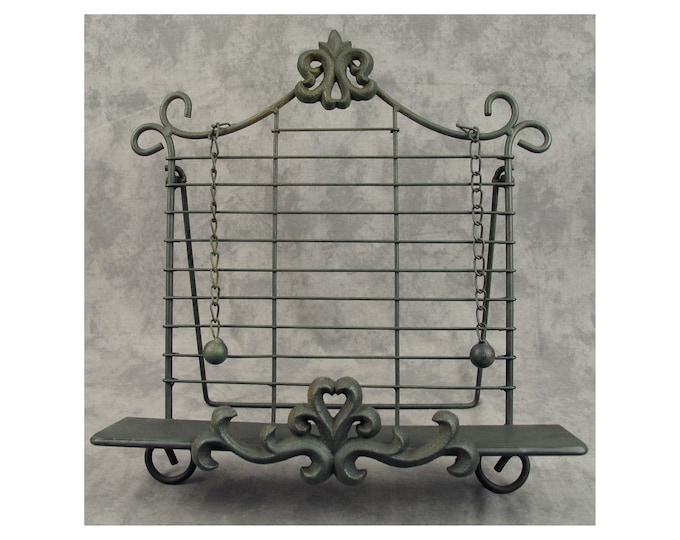 French COUNTRY Wrought Iron COOKBOOK STAND Book Holder Easel Fleurde