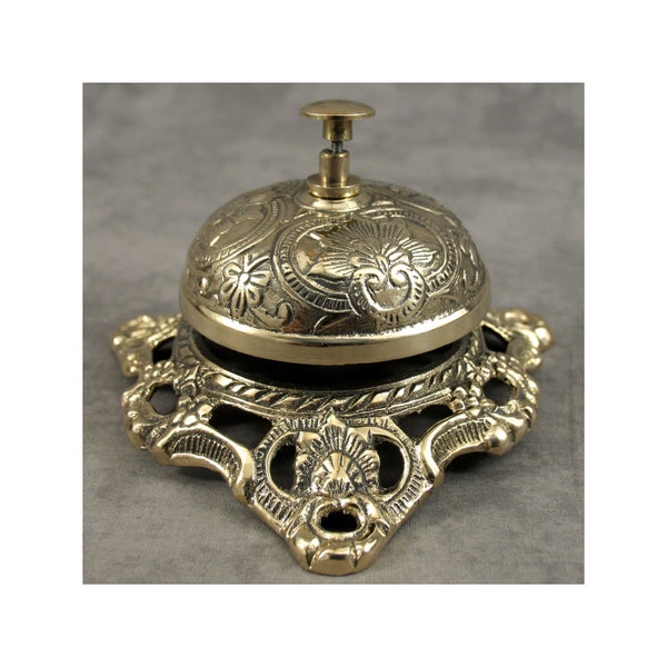 Ornate BRASS DESK BELL Hotel Front Desk Counter Sales Service Bell