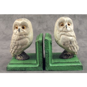 Pair of WISE OWL Cast Iron Heavy BOOKENDS