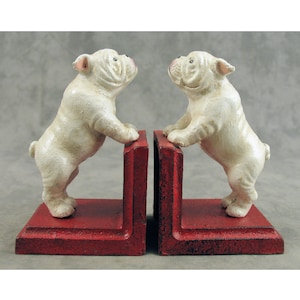 Pair of ENGLISH BULLDOG Cast Iron Heavy BOOKENDS