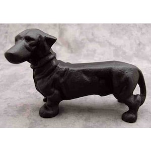 DACHSHUND Cast Iron STATUE DOORSTOP Doxie Weiner Dog