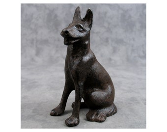 GERMAN SHEPHERD Dog Cast Iron STATUE Great as a Doorstop too!