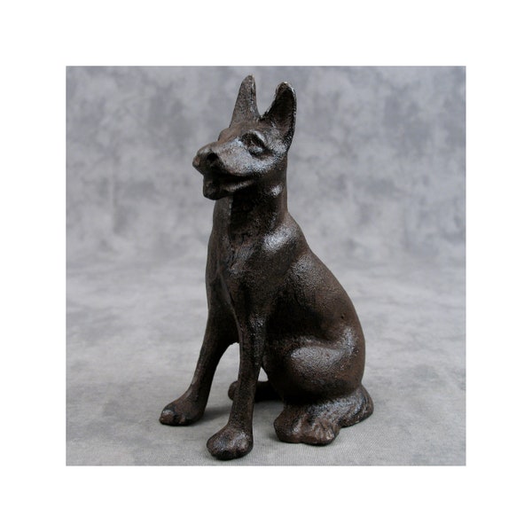 GERMAN SHEPHERD Dog Cast Iron STATUE Great as a Doorstop too!