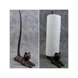 Resting CAT PAPER TOWEL Holder Cast Iron Kitchen Decor