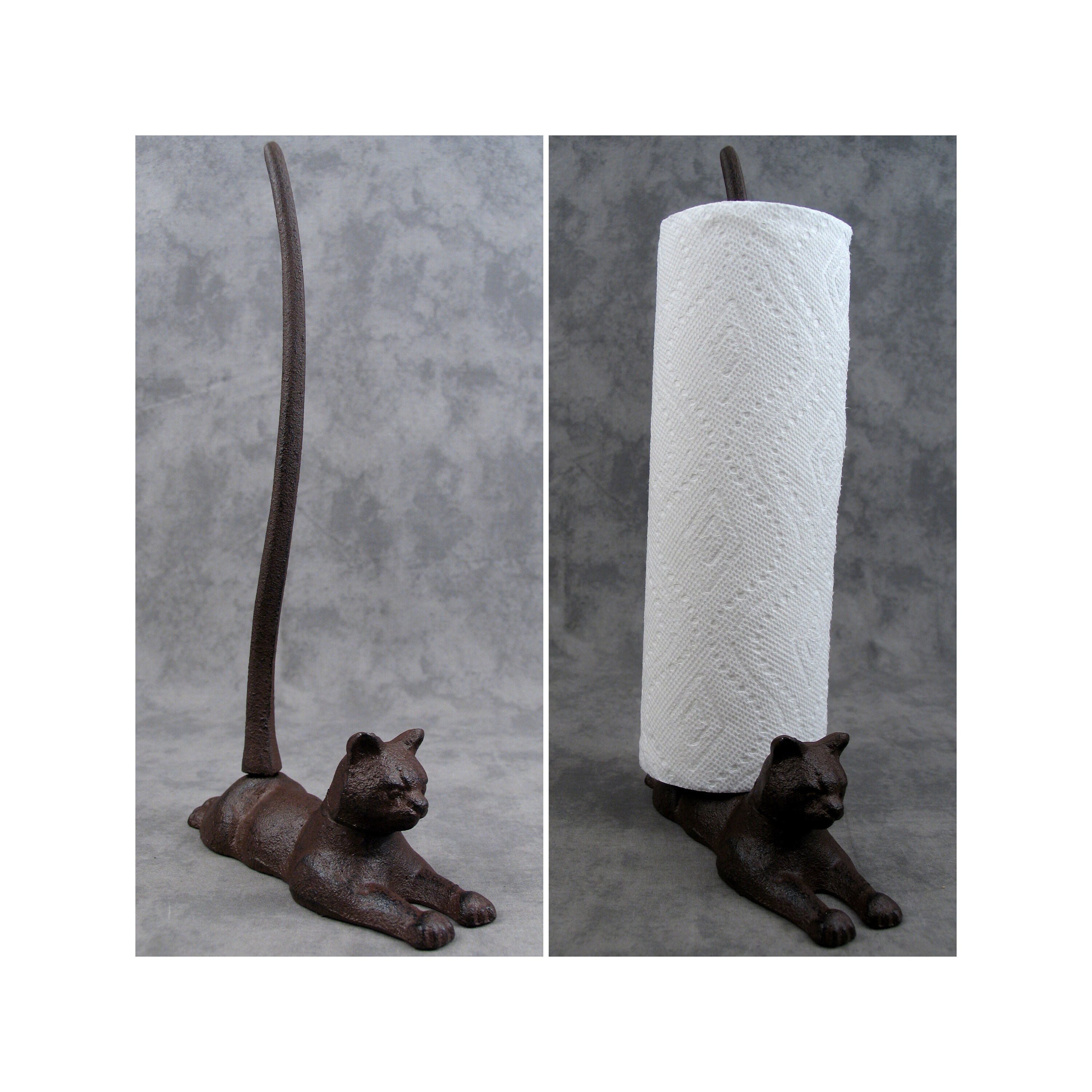 Resting CAT Cast Iron Kitchen PAPER TOWEL Holder Etsy