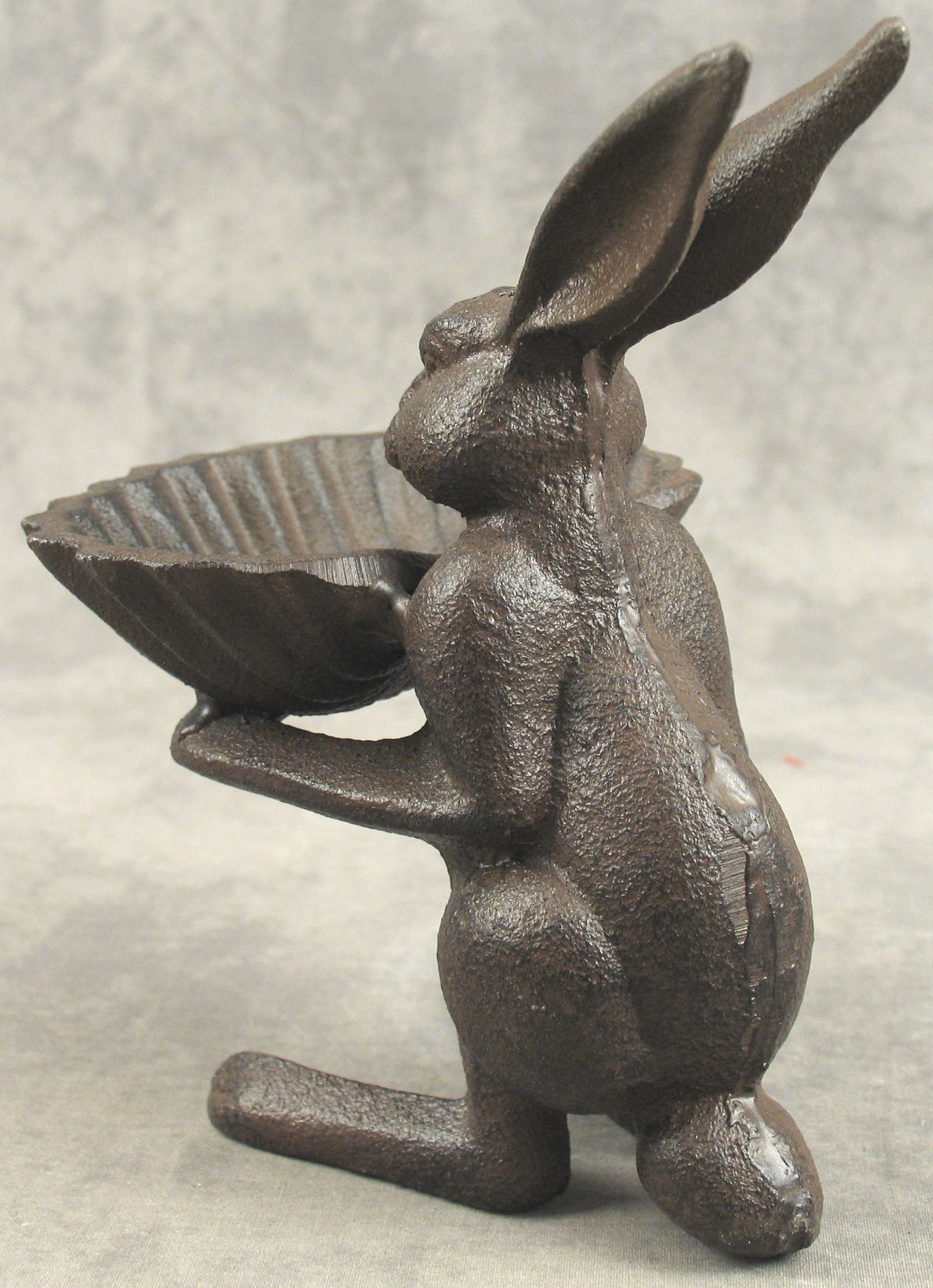 Country RABBIT Cast Iron STATUE Jewelry Trinket Dish Bird - Etsy