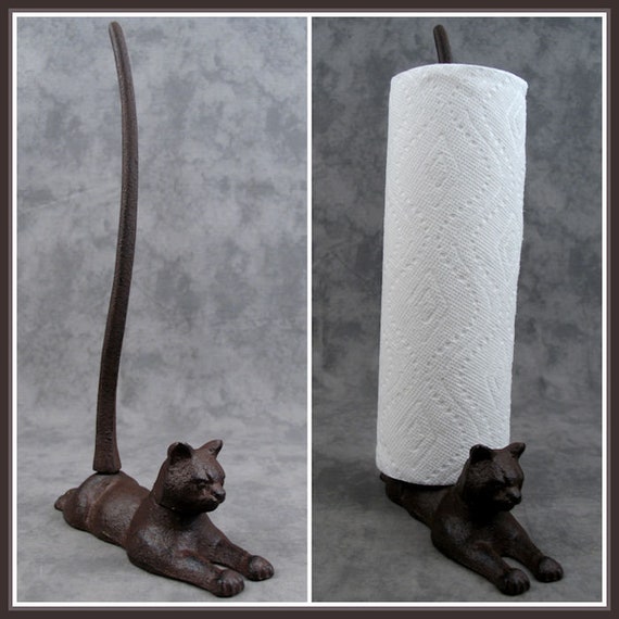 Cat Vs. Crow - Paper Towel Holder - Gray