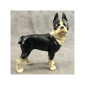 BOSTON TERRIER Bull Dog Cast Iron Heavy Doorstop STATUE