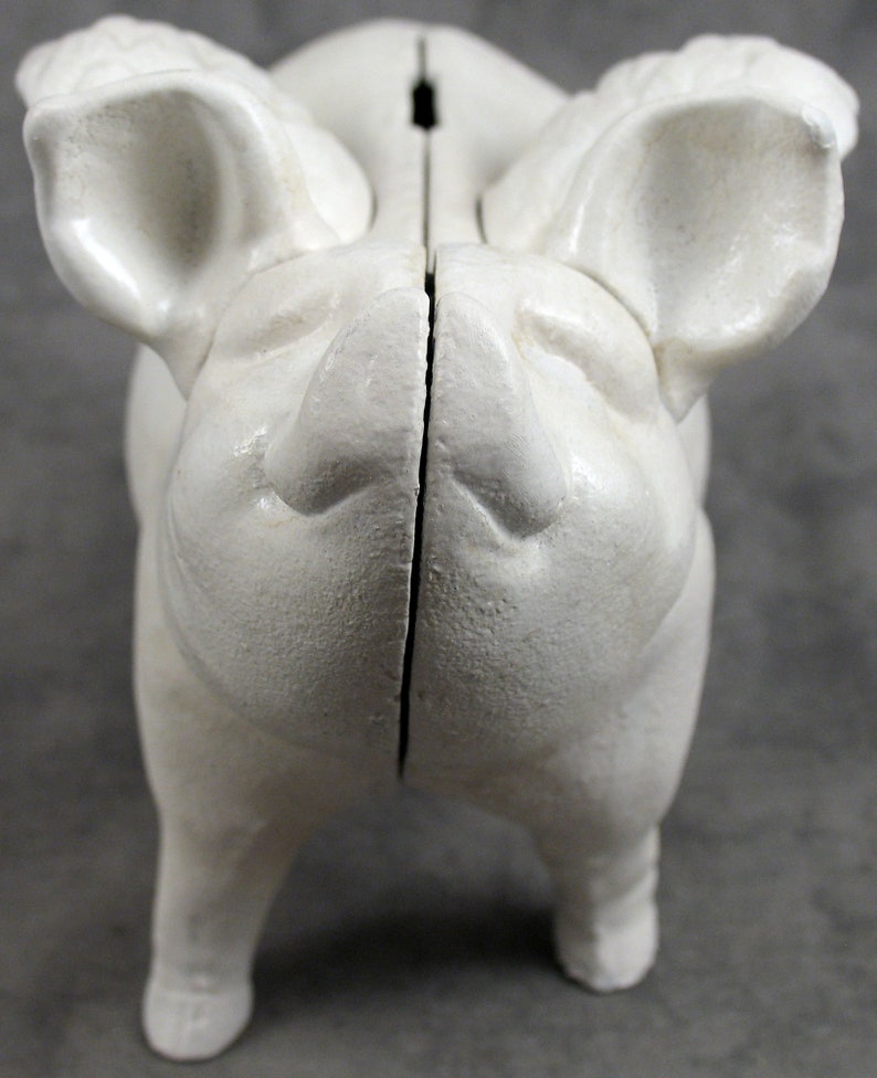 Large FLYING PIG Bank STATUE Heavy Cast Iron Piggy When Pigs Etsy