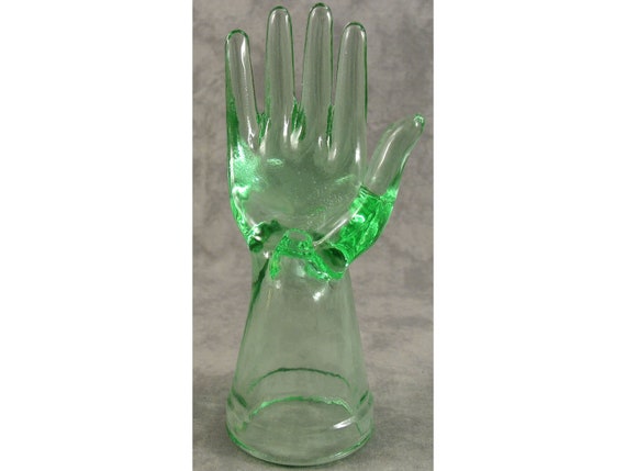 GREEN Glass RING Jewelry Display HAND Accessories Mannequin Depression Style Glass Etsy Canada