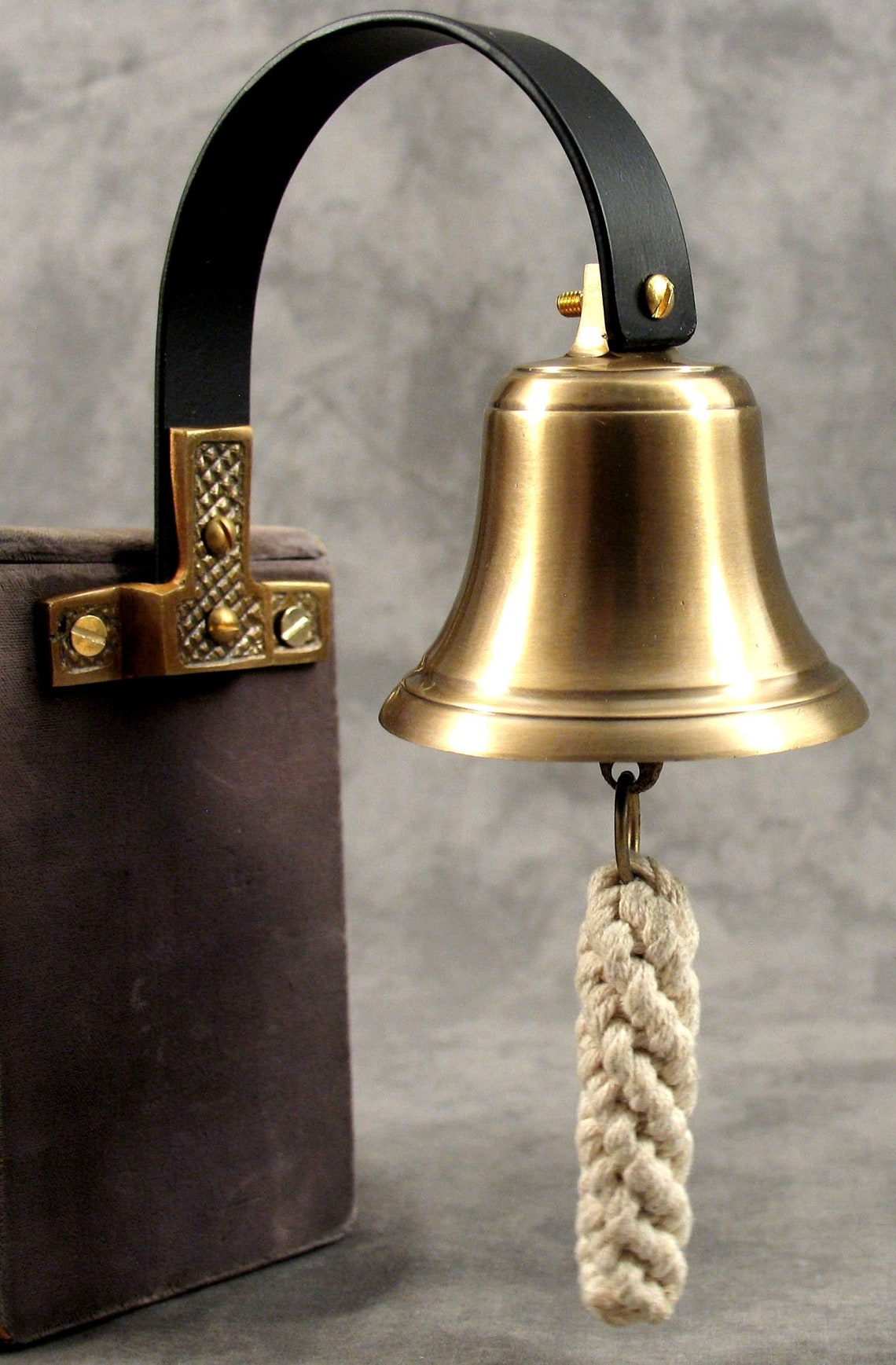 SHOPKEEPERS DOOR Entry BELL Brass & Wrought Iron Door Mount Etsy