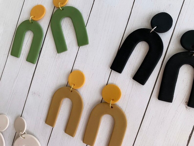 Statement Earrings Clay Earrings Clay Arch Earrings
