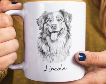 Custom Australian Shepherd Coffee Mug - Personalized Aussie Gift - Gift for Dog Mom - Gift for Dog Mom - Gift for Dog Lovers