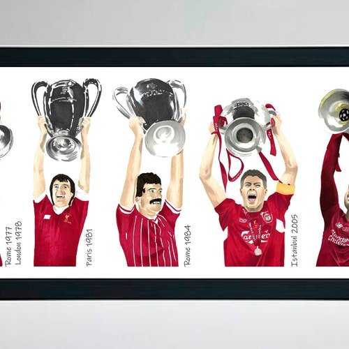 Liverpool FC European Cup Winning Captains Fine Art Print Etsy UK