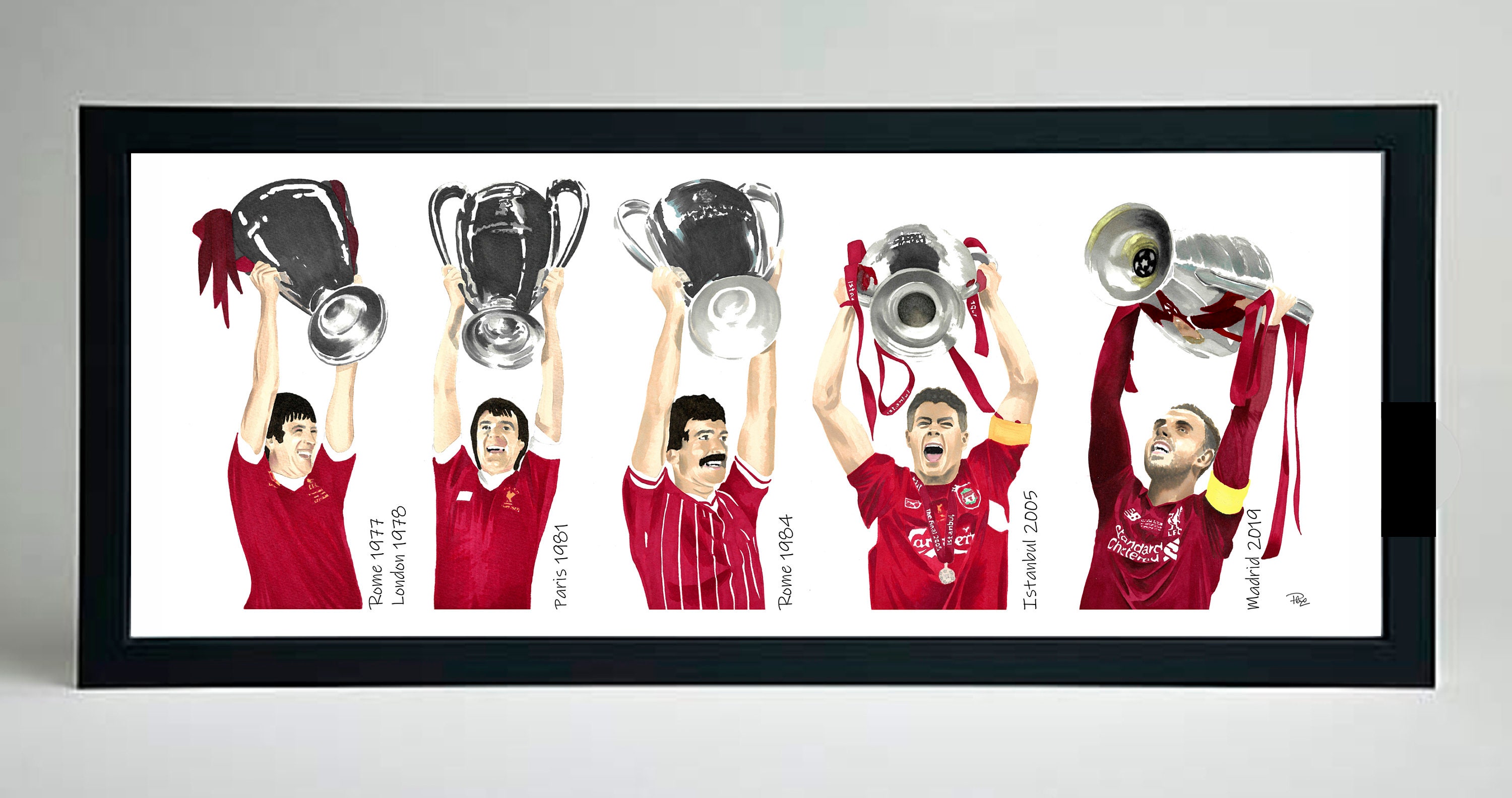 Framed Liverpool FC European Cup Winning Captains Fine Art Etsy
