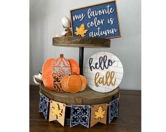 Fall Tiered Tray Decor: 3D Mini Wood Signs Bundle