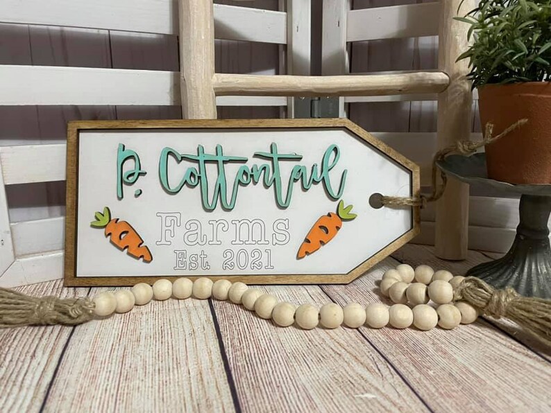 Easter Wood Sign Spring Decor Easter Decor 2021 Petter Cottontail Tag Easter Decoration Ideas Holiday Decor Bunny Easter Decor