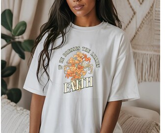 Retro Floral Christian Faith Design PNG | Boho Bible Verse (Digital Download)