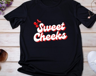 Sweet Cheeks Cherry Retro SVG File, T-shirt Design (Digital Download)
