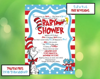Dr Seuss Baby Shower Invitations Etsy Dr Seuss Baby Shower Invitations Etsy