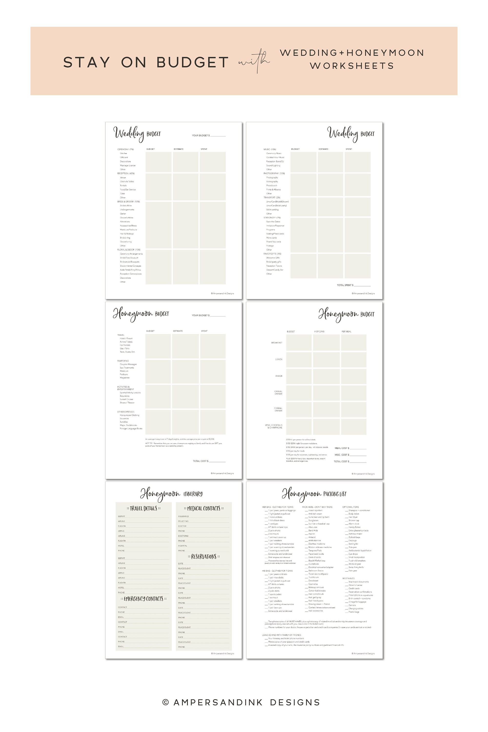 Honeymoon Budget Template Honeymoon Budget Template